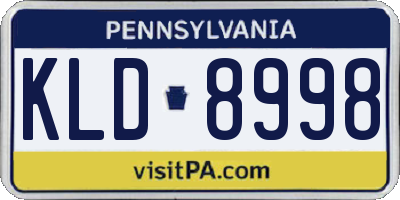 PA license plate KLD8998