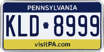 PA license plate KLD8999