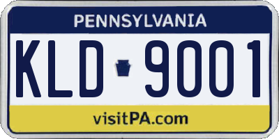 PA license plate KLD9001