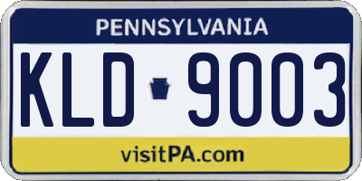 PA license plate KLD9003