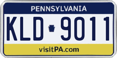 PA license plate KLD9011