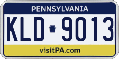 PA license plate KLD9013