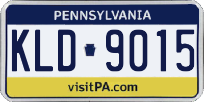 PA license plate KLD9015