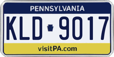 PA license plate KLD9017