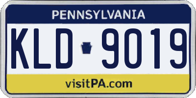 PA license plate KLD9019