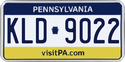 PA license plate KLD9022