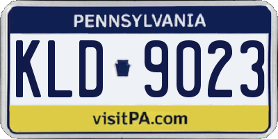 PA license plate KLD9023
