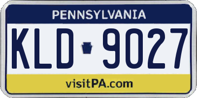 PA license plate KLD9027
