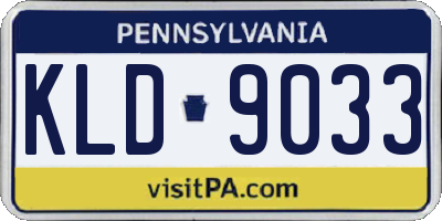 PA license plate KLD9033