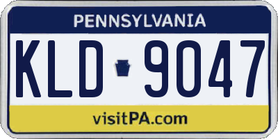 PA license plate KLD9047