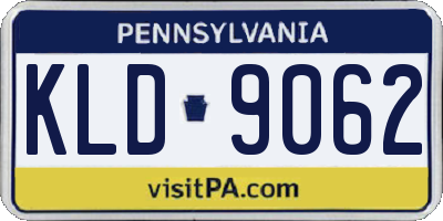 PA license plate KLD9062