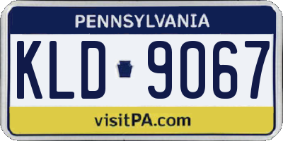 PA license plate KLD9067