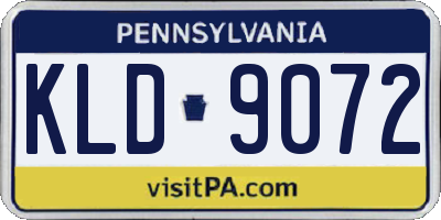 PA license plate KLD9072