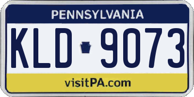 PA license plate KLD9073