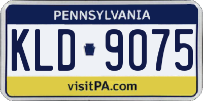 PA license plate KLD9075