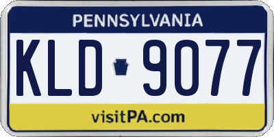 PA license plate KLD9077