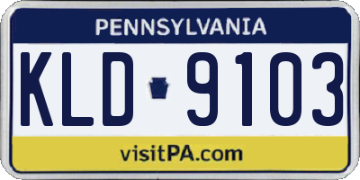 PA license plate KLD9103