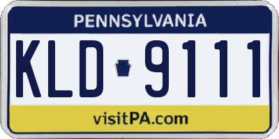 PA license plate KLD9111