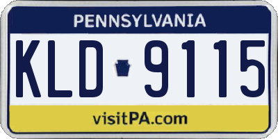 PA license plate KLD9115