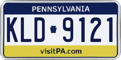 PA license plate KLD9121