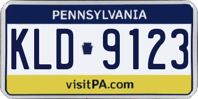 PA license plate KLD9123