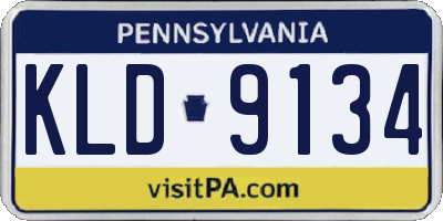 PA license plate KLD9134