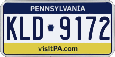 PA license plate KLD9172