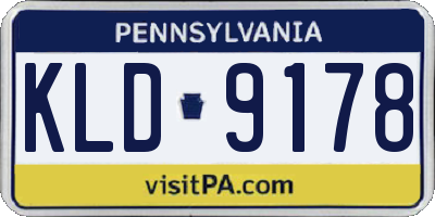 PA license plate KLD9178