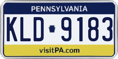 PA license plate KLD9183