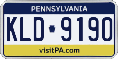PA license plate KLD9190