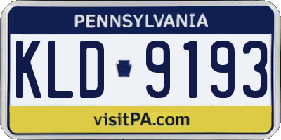 PA license plate KLD9193