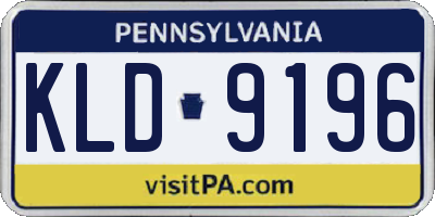 PA license plate KLD9196