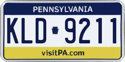 PA license plate KLD9211