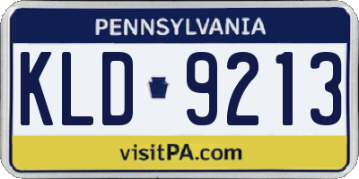 PA license plate KLD9213