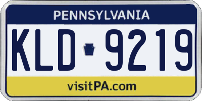 PA license plate KLD9219