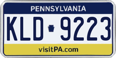 PA license plate KLD9223
