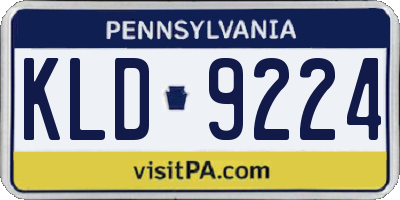PA license plate KLD9224