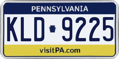 PA license plate KLD9225