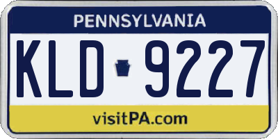 PA license plate KLD9227