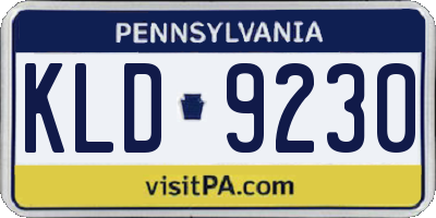 PA license plate KLD9230