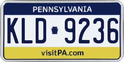 PA license plate KLD9236