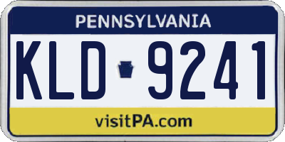 PA license plate KLD9241