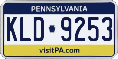 PA license plate KLD9253