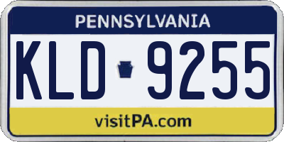 PA license plate KLD9255