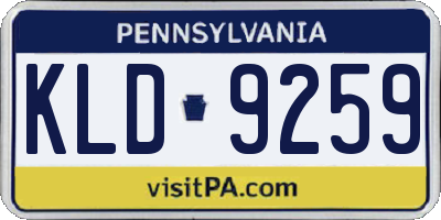 PA license plate KLD9259