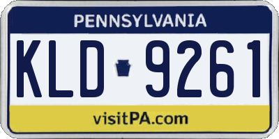 PA license plate KLD9261