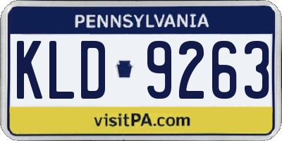 PA license plate KLD9263