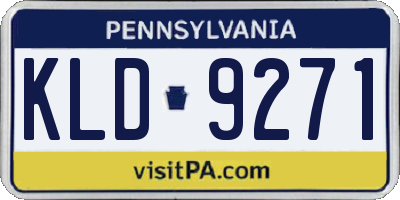 PA license plate KLD9271