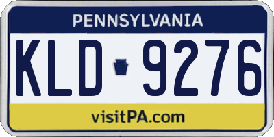 PA license plate KLD9276