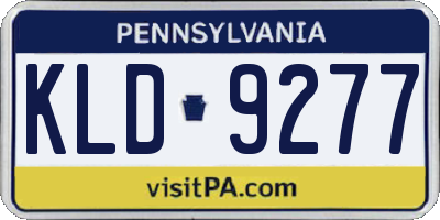 PA license plate KLD9277